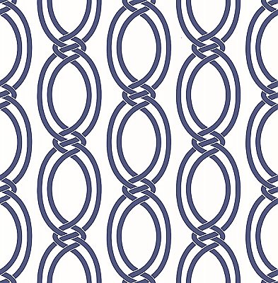 Infinity Indigo Geometric Stripe Wallpaper