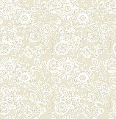 Ana Cream Floral Wallpaper