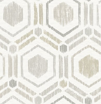 Borneo Light Grey Geometric Grasscloth Wallpaper