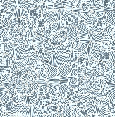 Periwinkle Grey Textured Floral Wallpaper