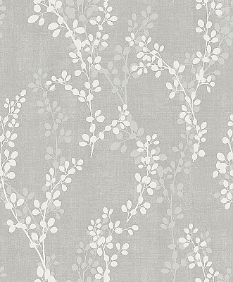 Twig Grey Botanical Wallpaper