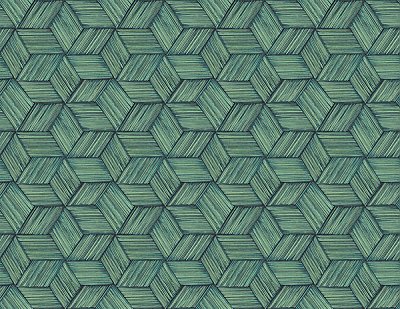 Intertwined Dark Green Geometric Wallpaper
