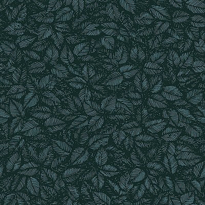 Amorina Teal Leaf Wallpaper