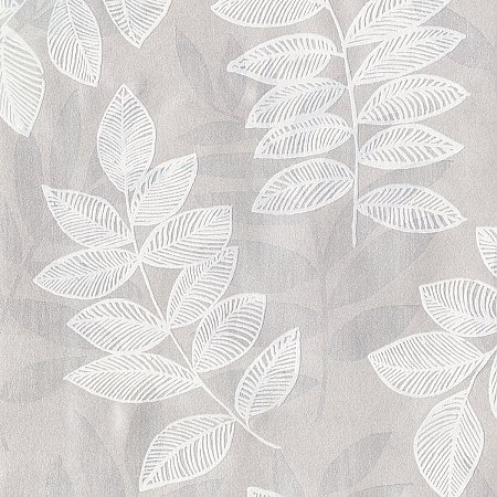 Chimera Silver Flocked Leaf Wallpaper