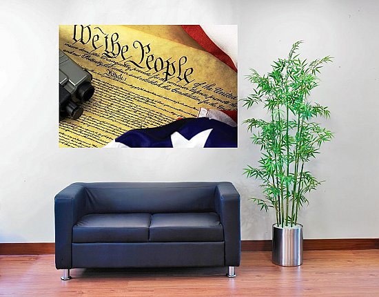 U.S. Constitution 2a HUGE Peel & Stick CANVAS Poster