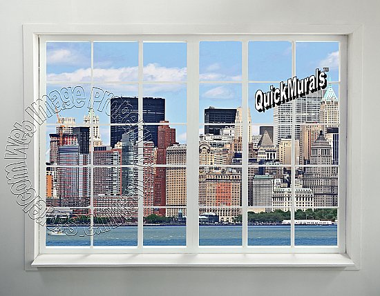 NYC Skyline Window #1 Peel and Stick Canvas Wall Mural