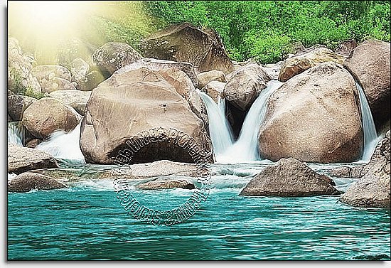 The First Waterfall Peel & Stick Canvas Wall Mural