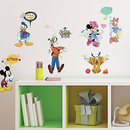 MICKEY & FRIENDS ANIMATED FUN PEEL AND STICK WALL DECALS