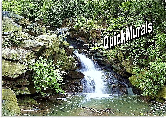 Mountain Waterfall Peel & Stick Canvas Wall Mural by QuickMurals