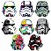 STAR WARS ARTISTIC STORM TROOPER HEADS PEEL AND STICK WALL DECALS