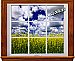 Country Fields Window 1-Piece Canvas Peel and Stick Canvas Wall Mural