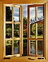 Peaceful Lake Window 1-Piece Peel and Stick Canvas Wall Mural