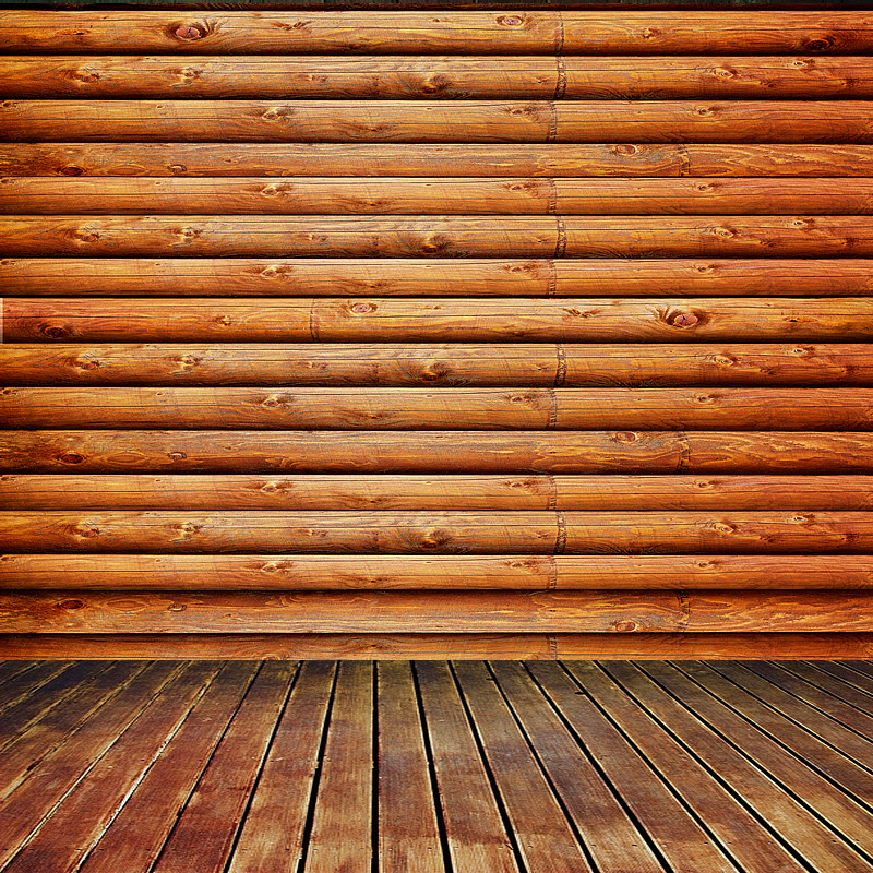 Log Cabin (Red Cedar) Wall Mural