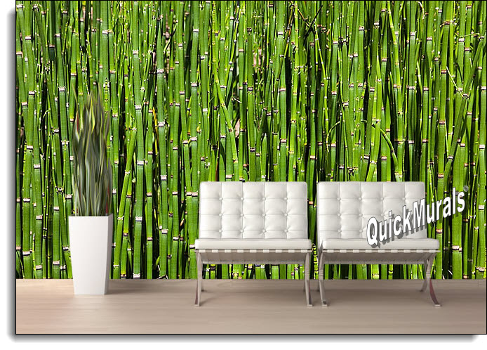 Bamboo Backround Peel & Stick Canvas Wall Mural