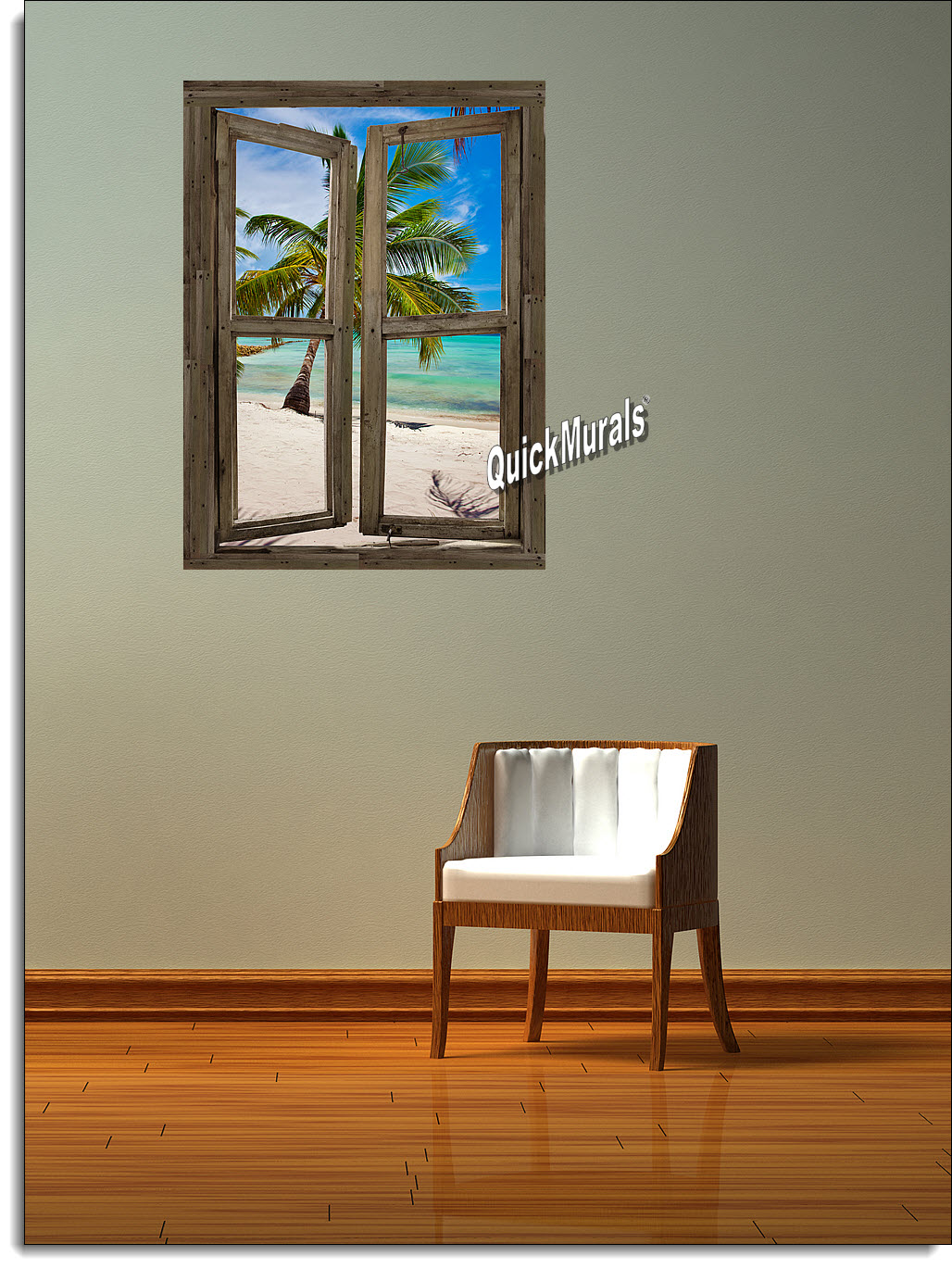 Beach Cabin Window Mural #12