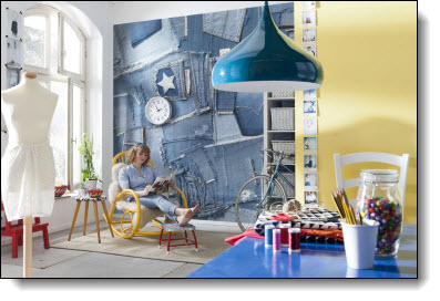 Jeans Wall Mural 8-909 roomsetting