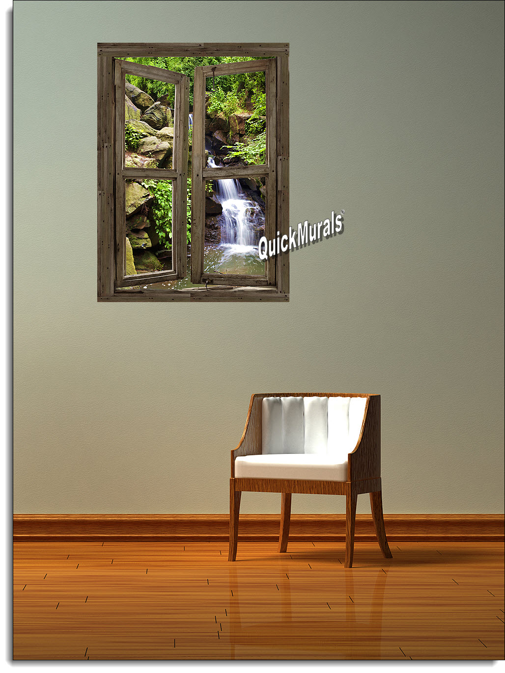Waterfall Cabin Window Mural #3