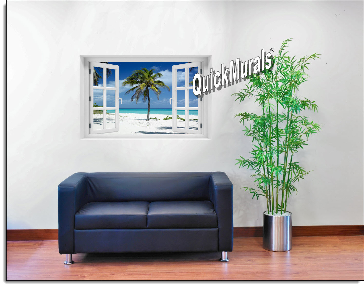 Palm Tree Window Mural