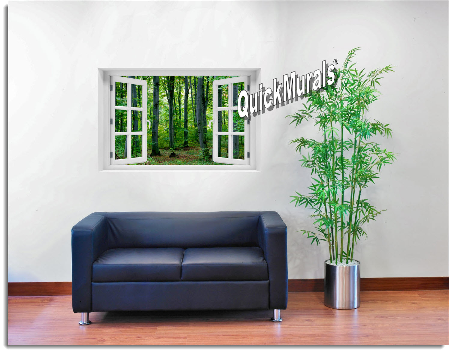 Woodland Forest Window Mural