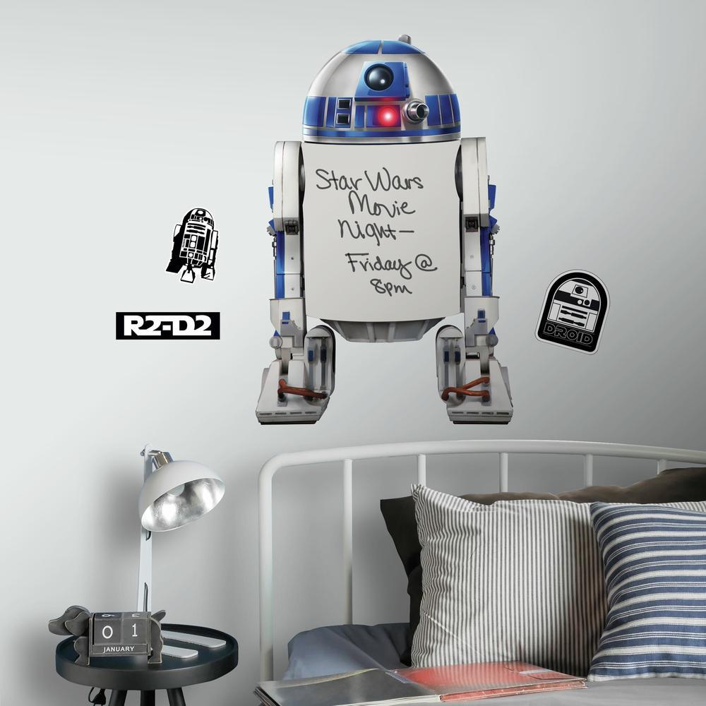STAR WARS CLASSIC R2-D2 DRY ERASE PEEL AND STICK GIANT WALL DECALS, Peel  And Stick Decals
