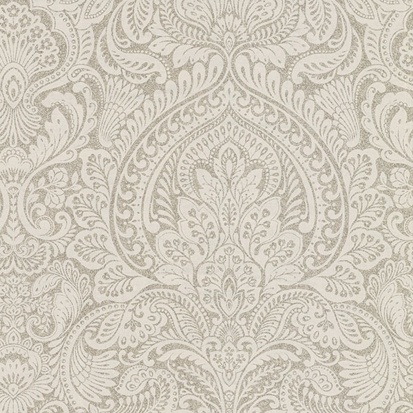 Alistair Flax Damask Wallpaper |Wallpaper And Borders |The Mural Store