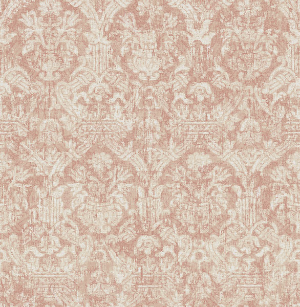 Lotus Coral Damask Wallpaper Wallpaper And Borders The Mural Store