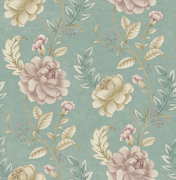 Summer Palace Turquoise Floral Trail Wallpaper |Wallpaper And Borders ...