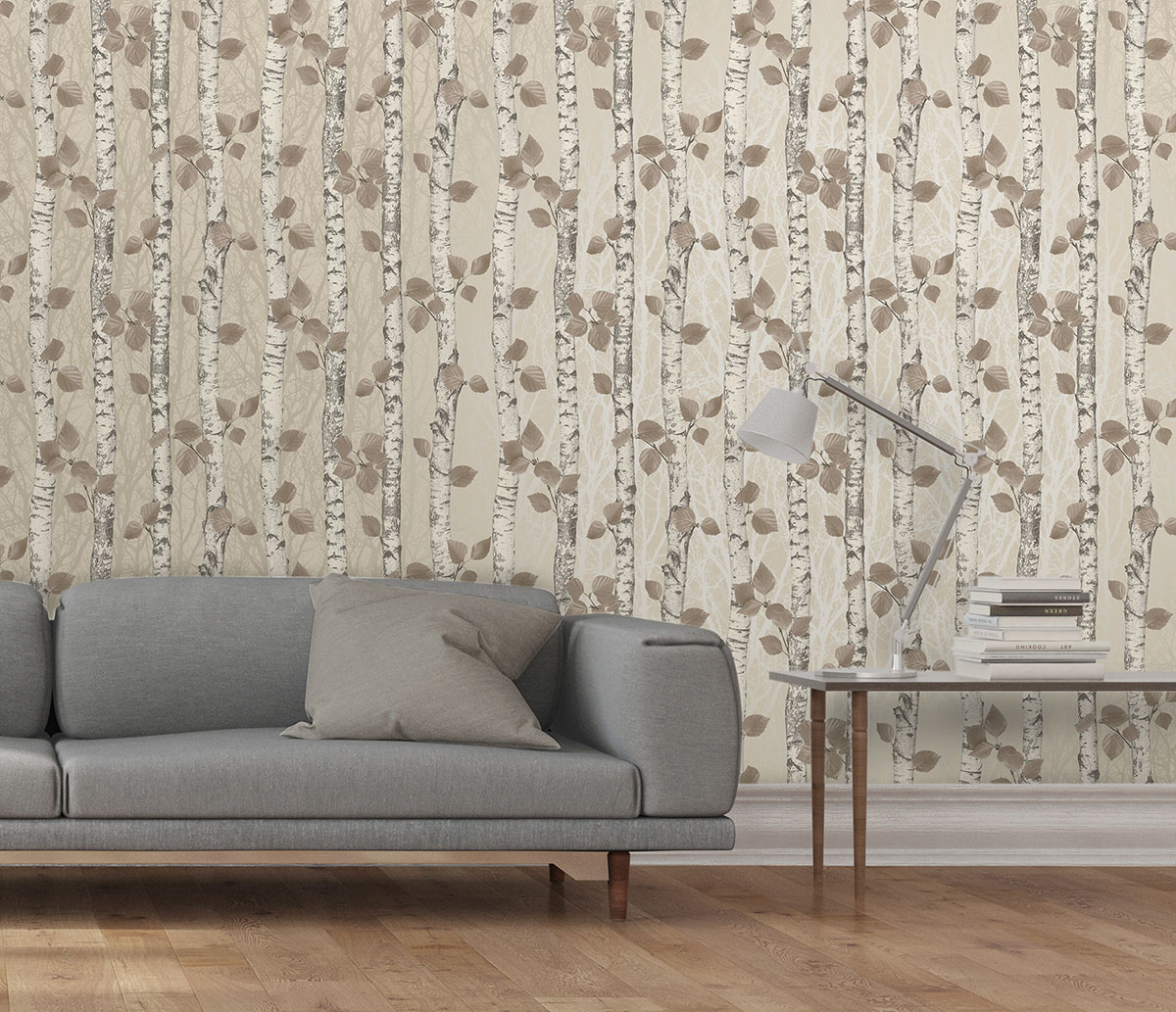 Birchwood Taupe Glitter Wallpaper |Wallpaper And Borders |The Mural Store