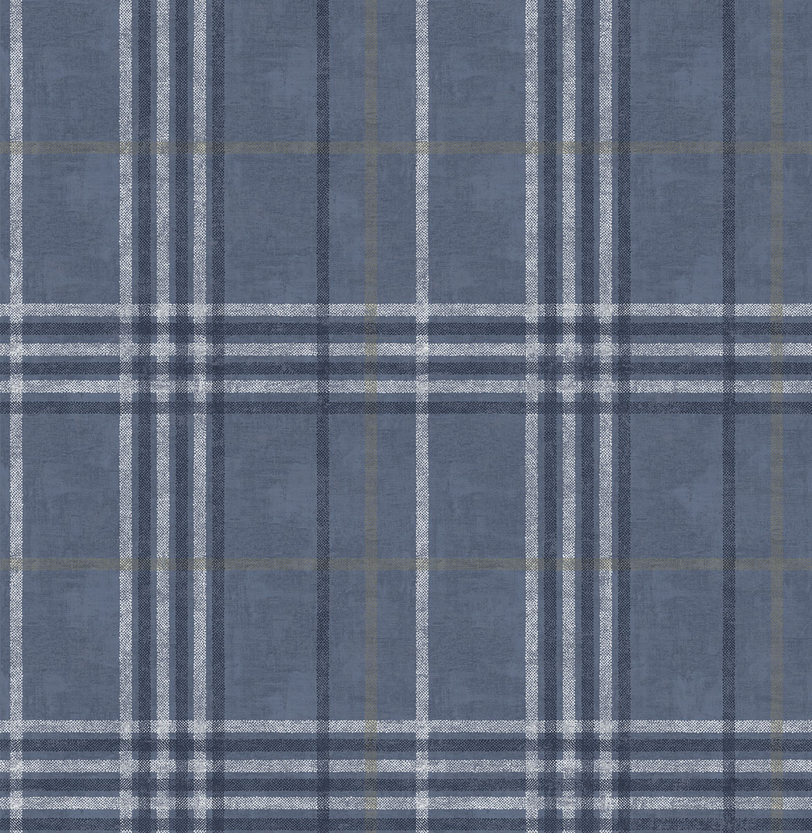 Rockefeller Navy Plaid Wallpaper |Wallpaper And Borders |The Mural Store