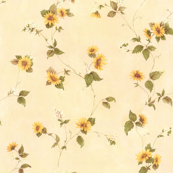 August Yellow Floral Trail Wallpaper |Wallpaper And Borders |The Mural Store