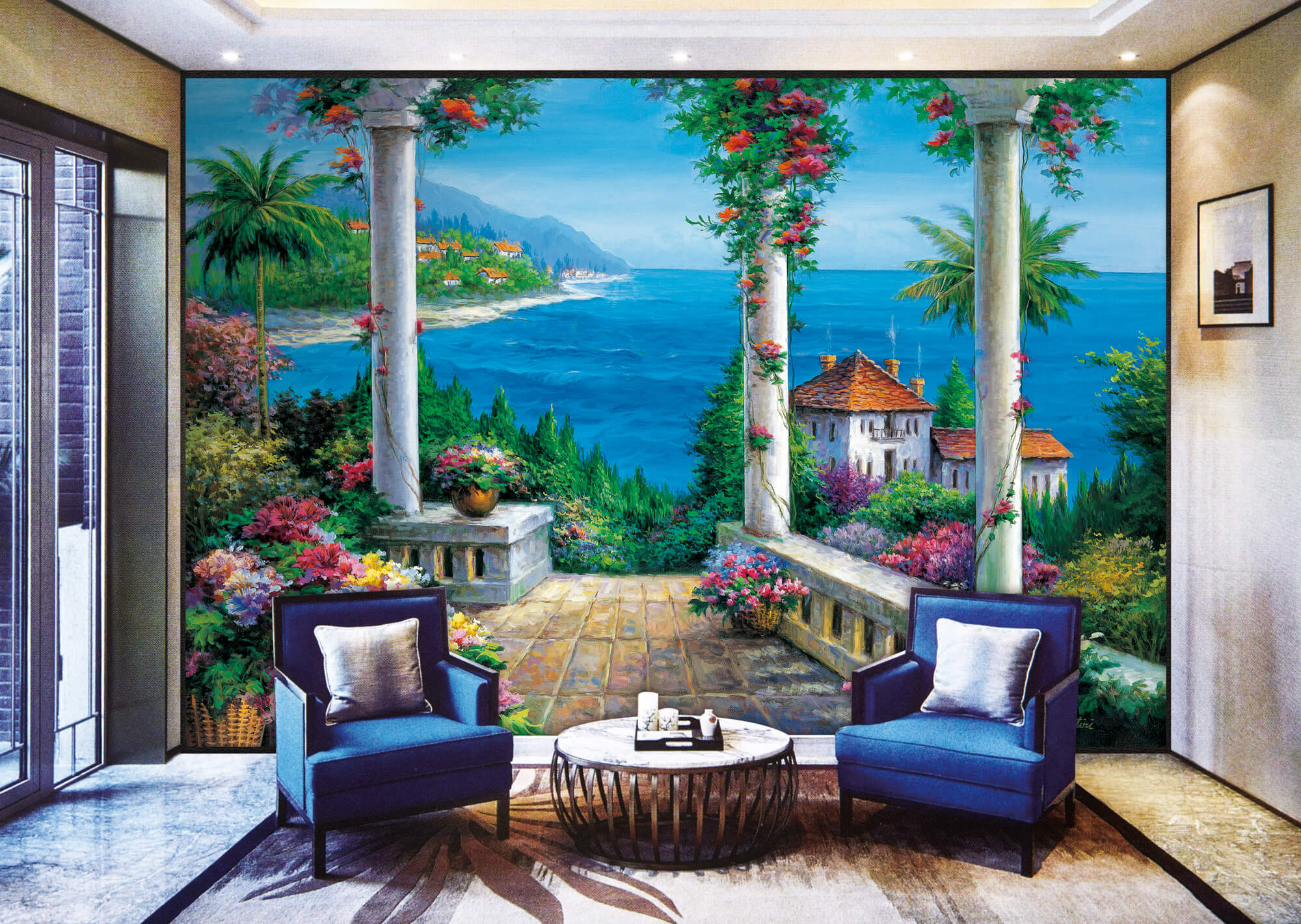 Floral Patio PR1812 Wall Mural |Full Size Large Wall Murals |The Mural ...