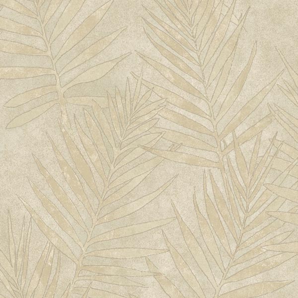 Grand Palms Beige Leaves Wallpaper |Wallpaper And Borders |The Mural Store