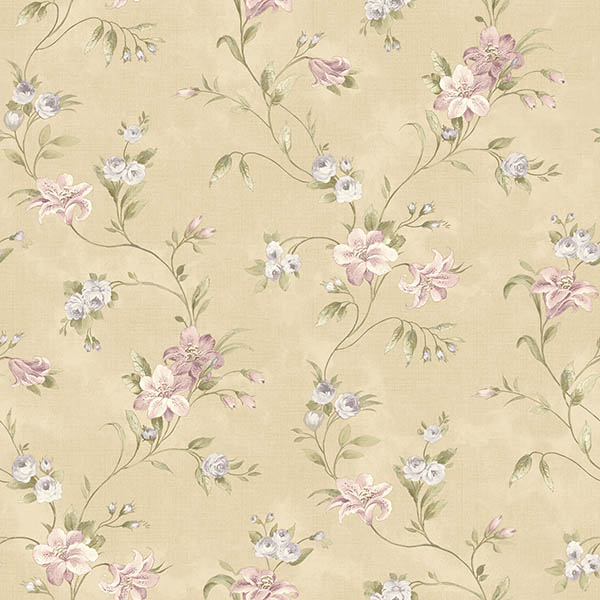 Lorraine Lily Purple Floral Wallpaper |Wallpaper And Borders |The Mural ...