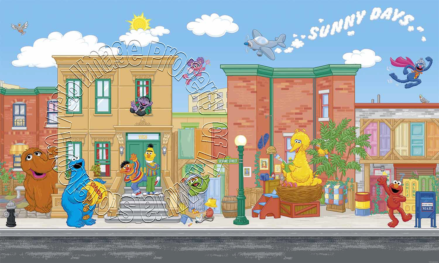Sesame Street Wall Mural by Roommates |Full Size Large Wall Murals |The
