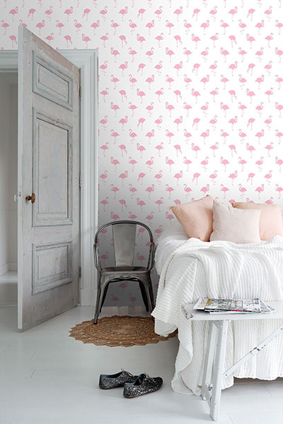 Lovett Pink Flamingo Wallpaper Wallpaper And Borders The Mural Store