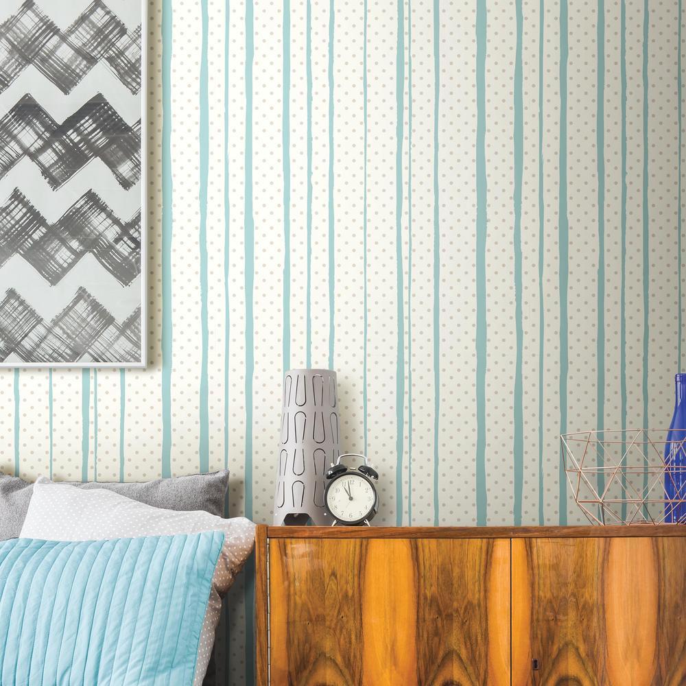 ALL MIXED UP SILVER/TEAL PEEL & STICK WALLPAPER |Peel And Stick Decals