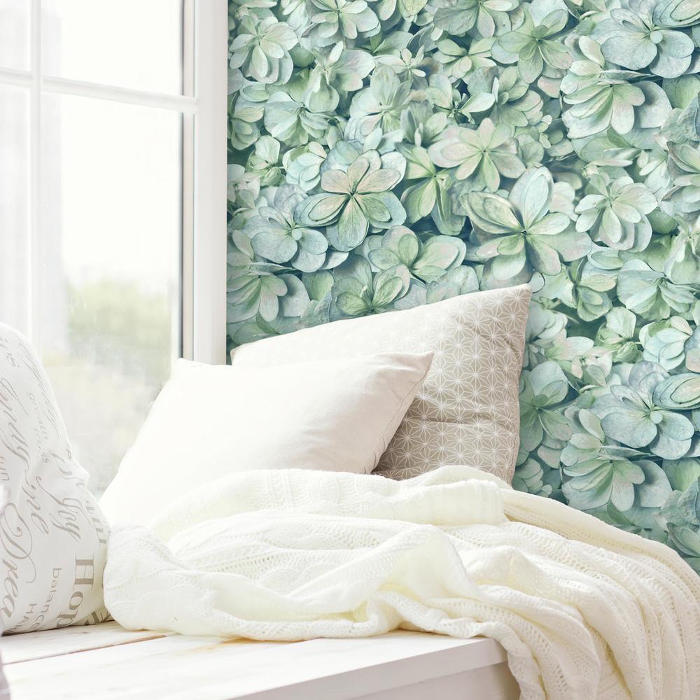 HYDRANGEA PEEL & STICK WALLPAPER |Peel And Stick Decals |The Mural Store