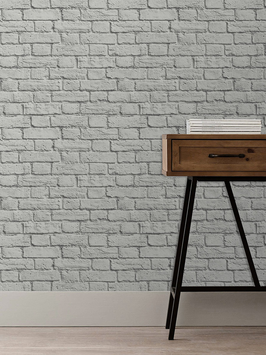 Cologne Grey Painted Brick Wallpaper |Wallpaper And Borders |The Mural ...