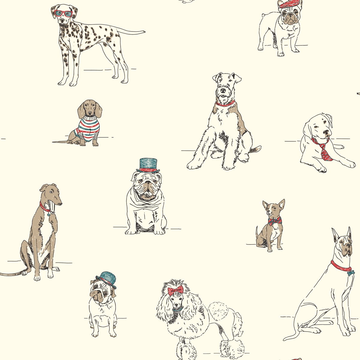 Ashford Toiles Dog's Life Wallpaper |Wallpaper And Borders |The Mural Store