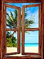 Pirates' Cove Cabin Window Mural One-piece Peel and Stick Canvas Wall Mural
