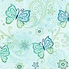 Fantasia Blue Boho Butterflies Scroll Wallpaper