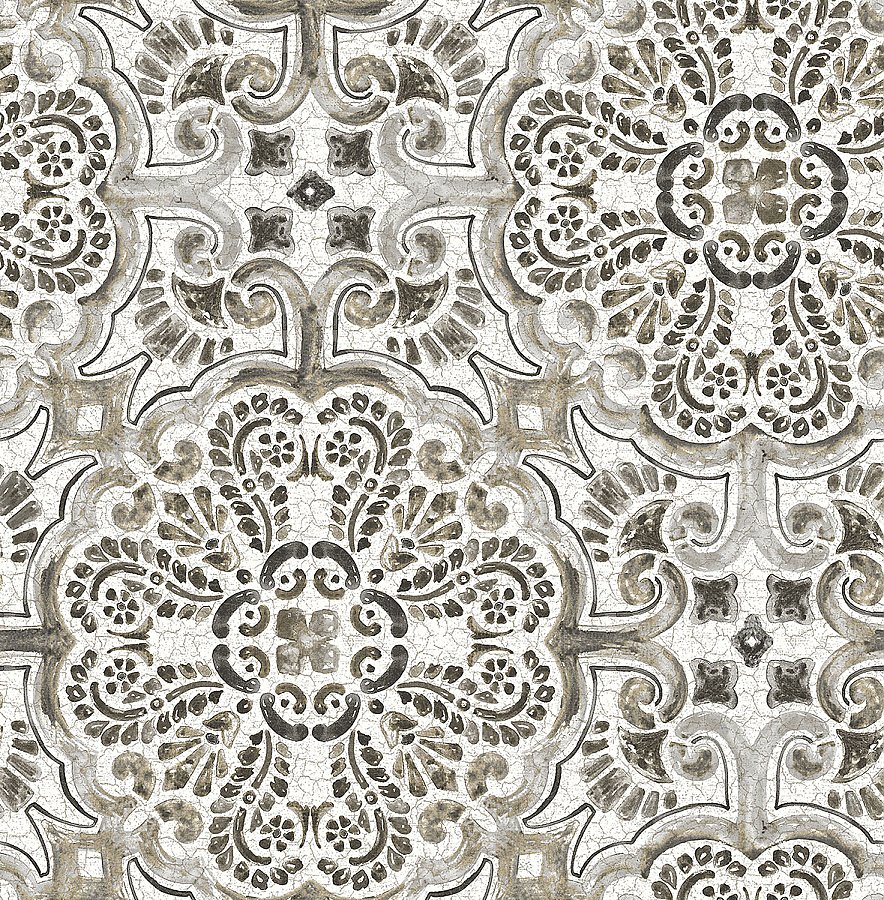 Florentine Grey Faux Tile Wallpaper |Wallpaper And Borders |The Mural Store