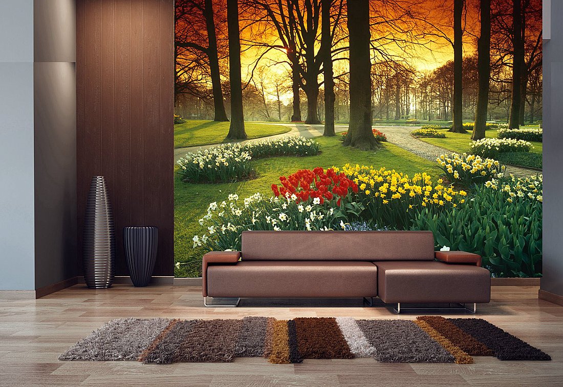Floral Sunset PR1857 Wall Mural |Full Size Large Wall Murals |The Mural