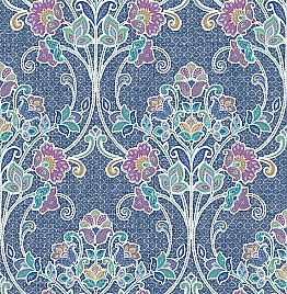 Willow Indigo Nouveau Floral Wallpaper