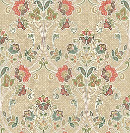 Willow Coral Nouveau Floral Wallpaper
