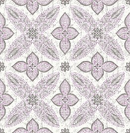 Off Beat Ethnic Violet Geometric Floral Wallpaper