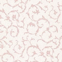 Clover Pink Acanthus Scroll Wallpaper