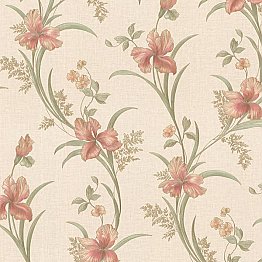 Misty Peach Lily Trail Wallpaper