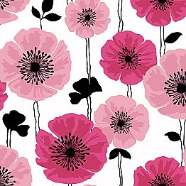 Darcy Magenta Modern Floral Wallpaper