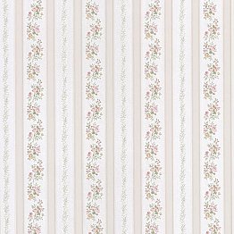 Merle Beige Floral Stripe Wallpaper